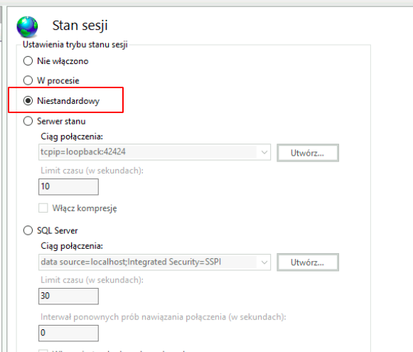 IIS non-standard session