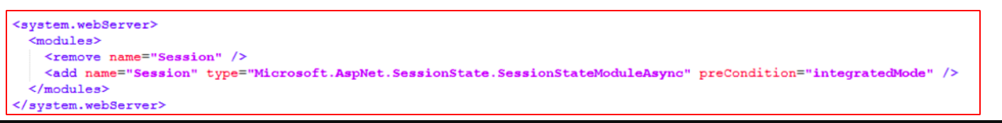 Configuration of Web.config file